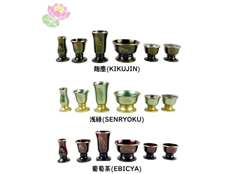 仏具６点セット 3.0寸〜3.5寸【激安】茶湯器,仏飯器,花立,香炉,灯立,線香差