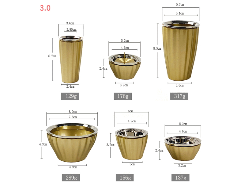 仏具６点セット 3.0寸〜3.5寸【激安】茶湯器,仏飯器,花立,香炉,灯立,線香差